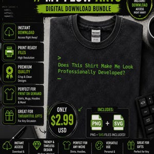 Does This Shirt Make Me Look Professionally Developed Shirt, Funny Programmer T-Shirt, Coder Gift, Software Engineer Tee, Developer Gift