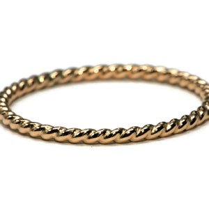 14K Gold Filled Twisted Design Skinny Stacking Rings