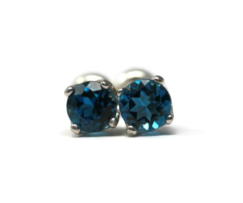 London Blue Topaz November Birthstone 5 mm Stud Earrings