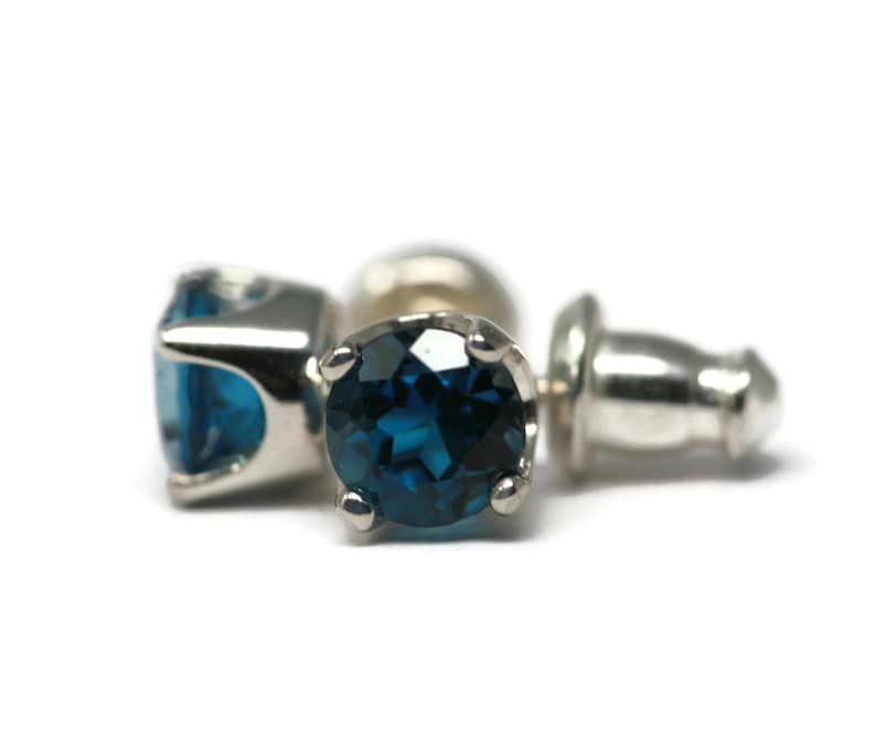 London Blue Topaz November Birthstone 5 mm Stud Earrings