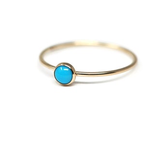 4mm Arizona Turquoise 14K Gold Filled Skinny Ring Sizes 5-8