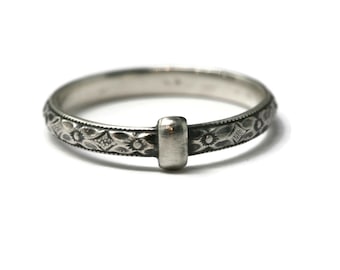 Outlander Celtic Style Diamond Flower Pattern Band - 925 Sterling Silver