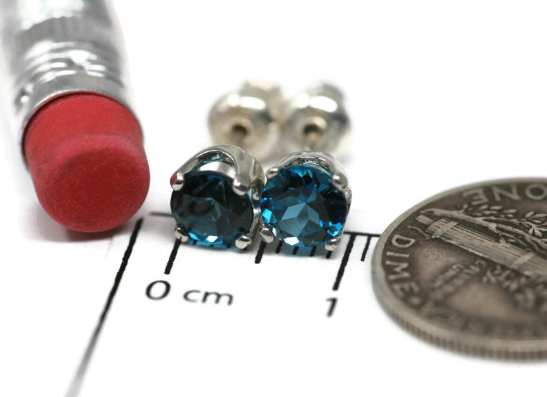 London Blue Topaz November Birthstone 5 mm Stud Earrings