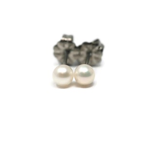 Cultured Freshwater Pearl Hypoallergenic Titanium Stud Earrings - Tiny 4-4.5mm A Grade