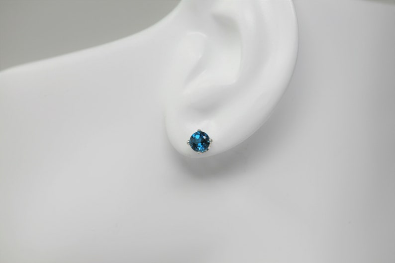 London Blue Topaz November Birthstone 5 mm Stud Earrings