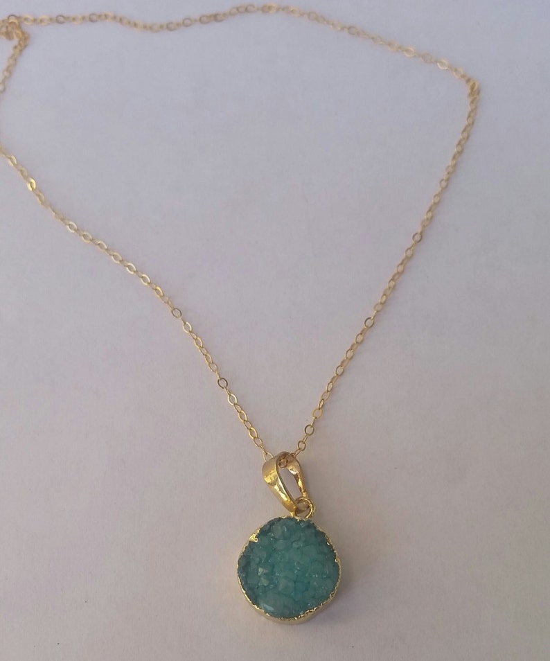 Gold Druzy Pendant Necklace - Etsy