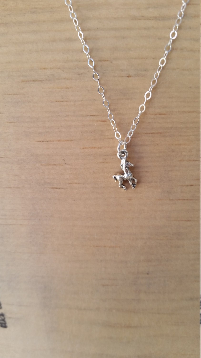 Tiny Horse Necklace Sterling Silver Etsy