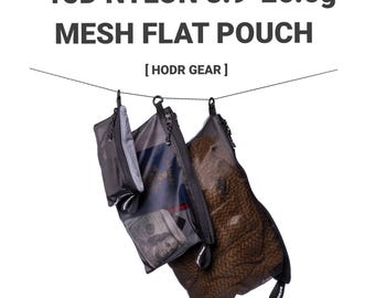 Ultralight Mesh Flat Pouch, 15D Nylon Two-Layer Backpack Organizer for Hiking Camping