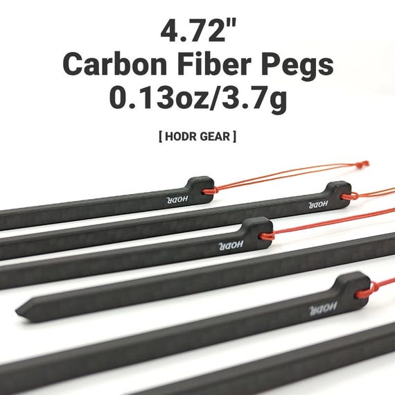 Ultralight Carbon Fiber Tent Stakes, 3.7g Tent Pegs for Backpacking Camping