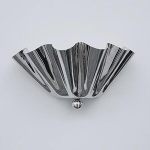 Handcrafted Scallop Shell Wall Sconce, Polished Nickel Modern Light | Hardwired & Plug-In | Bedside Wall Lamp
