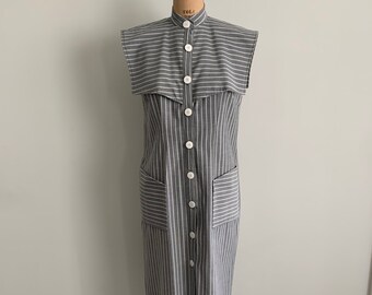 Fantastic 80s Act 1 New York pinstripe sleeveless dress