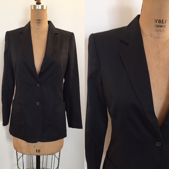 1980s Sprouse by Stephen Sprouse Black Wool Biker Jacket with Zipper  Pockets S