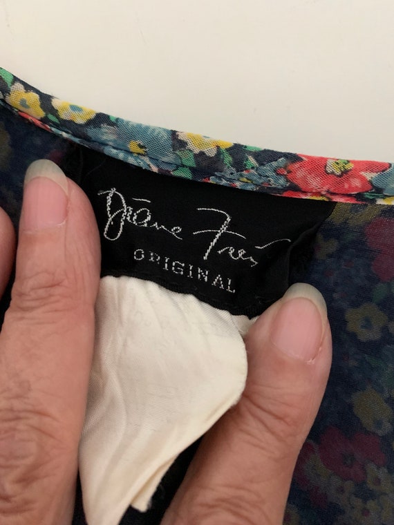 Floral and bandanna print Diane Fres original dre… - image 7