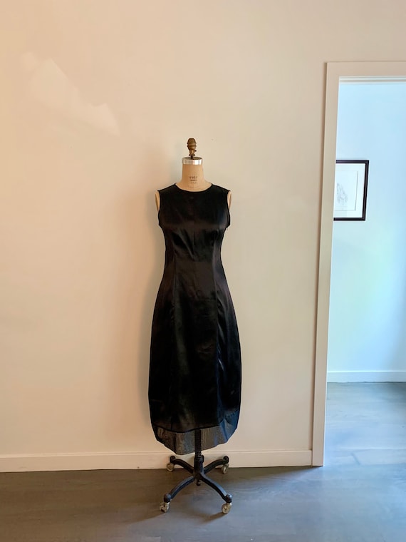 DKNY Black silk long sheath dress-size 6