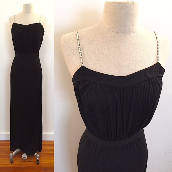 Fine rayon jersey knit Vicky Tiel evening dress wi