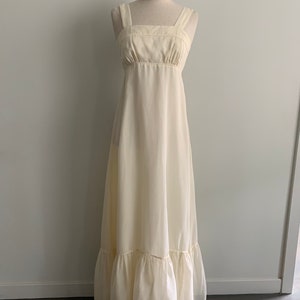 Romantic Cream 1970s long strappy dress with jacket image 2