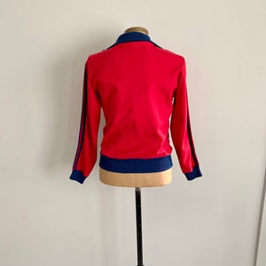 1980s vintage red and blue Adidas track jacket with hood-size M image 3