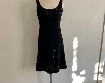 Moschino Cheap & Chip little black dress with scattered paillettes, NWT. Size 6