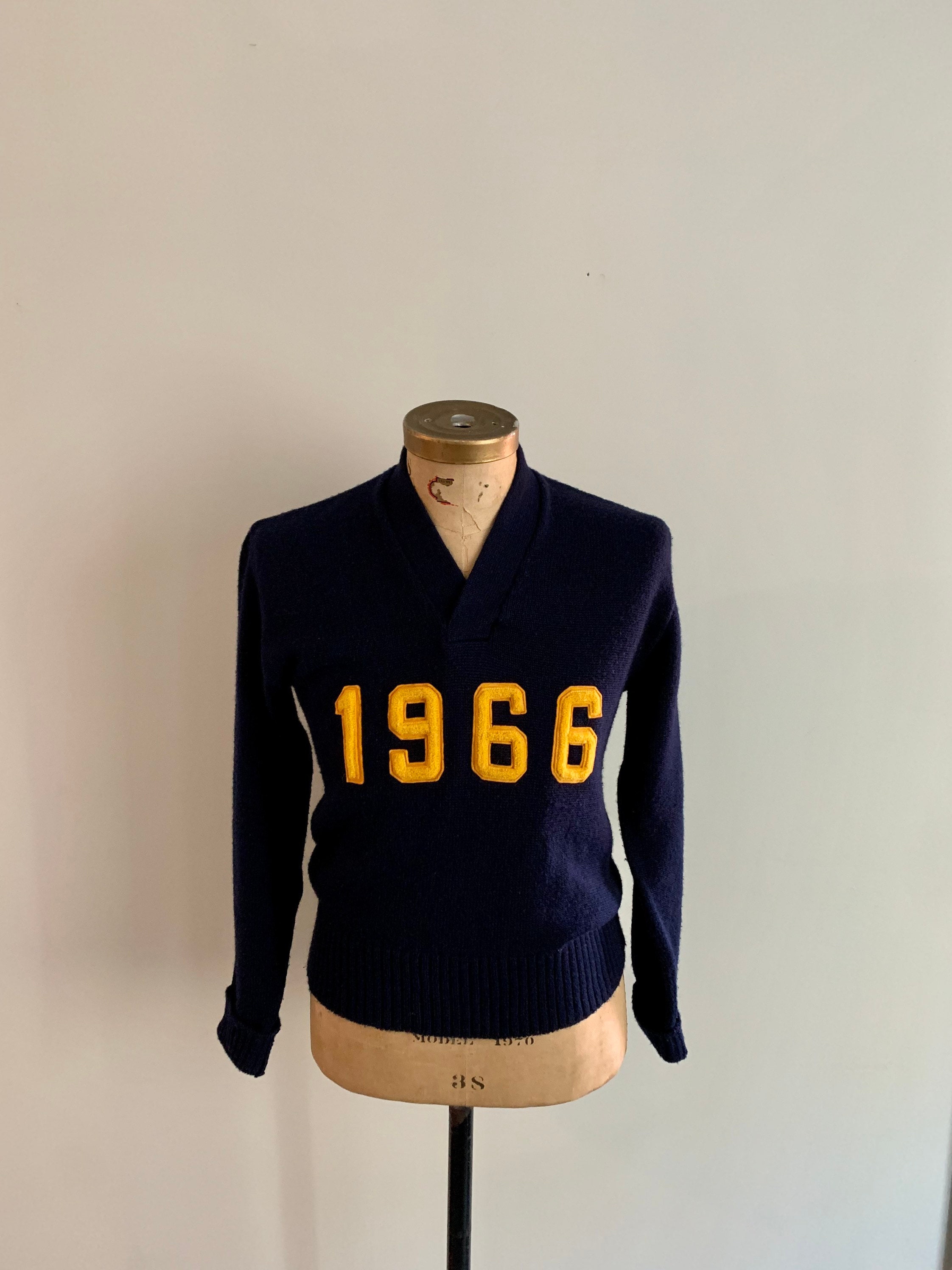 Mens Vintage Navy Letter Sweater 1966 Lamb Knit-size M 42 - Etsy