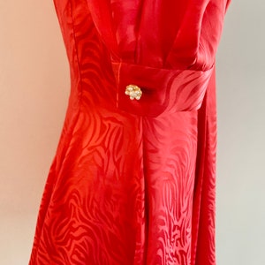 Oscar de la Renta red silk sweetheart neckline mini dress-size XXS/XS image 6