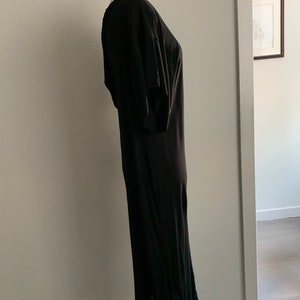 Stunning Jean Muir Black Rayon Jersey Knit Asymmetrical Dress-Size 10 US image 3