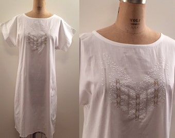 Lovely white cotton embroidered chemise