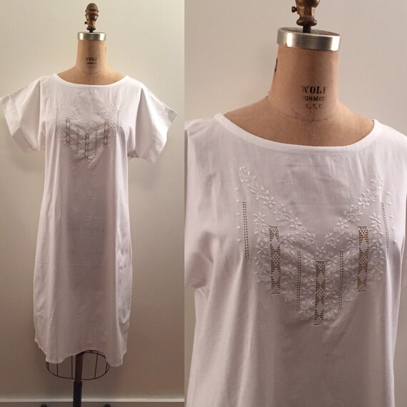 Lovely white cotton embroidered chemise