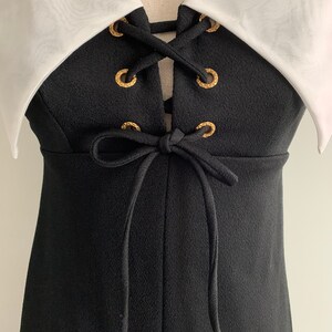 Junior Vogues 70s black disco maxi dress w/organza collar-Size XS/S image 4