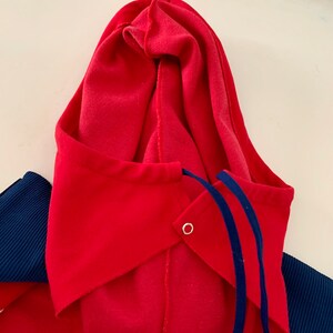 1980s vintage red and blue Adidas track jacket with hood-size M image 9