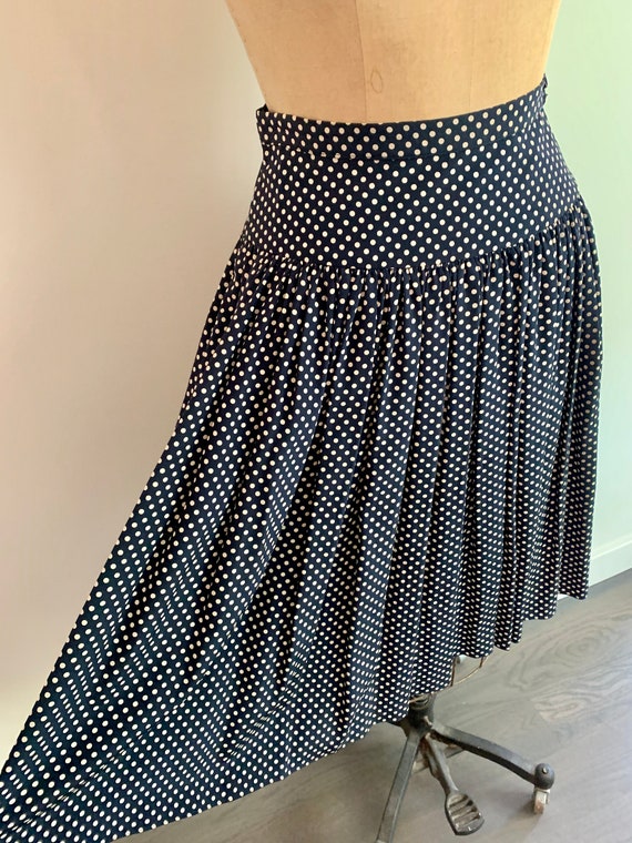 Valentino Miss V silk pleated polka dot skirt - image 5