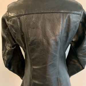Bates made in California vintage womens motocross black leather jacket-size S/M image 7