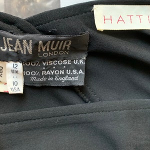 Stunning Jean Muir Black Rayon Jersey Knit Asymmetrical Dress-Size 10 US image 10