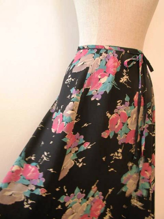Betsey Johnson for Alley Cat-Floral Maxi Wrap Skir