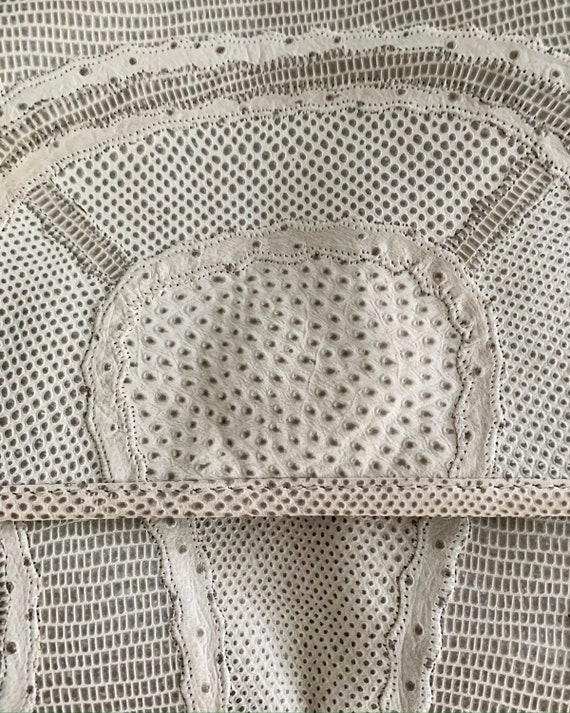 Carlos Falchi pressed leather patchwork envelope … - image 3