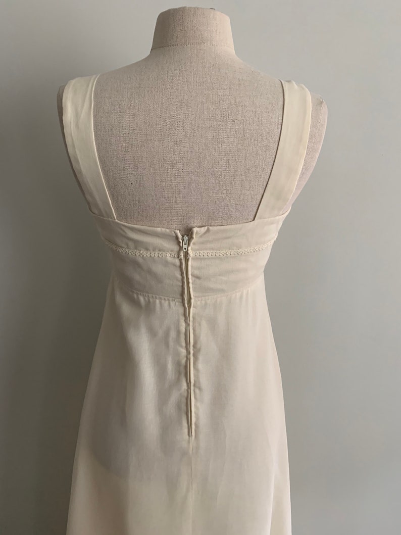 Romantic Cream 1970s long strappy dress with jacket image 7