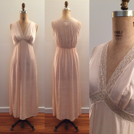 Barbizon blush rayon blend lingerie gown