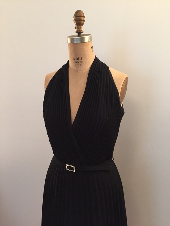 J Ribhoff Couture 1980s crepe chiffon knife pleat… - image 4