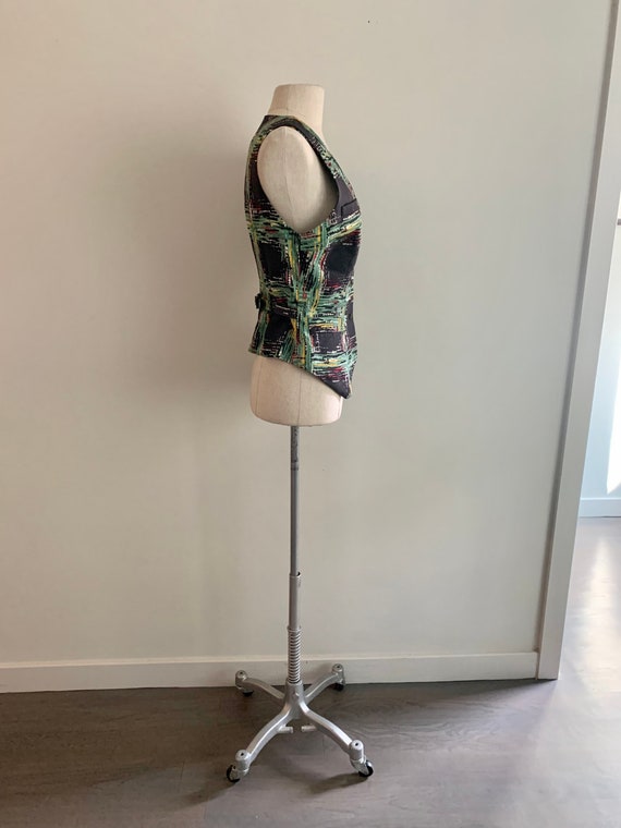 Todd Oldham vintage 90s plaid print vest-size S View 5