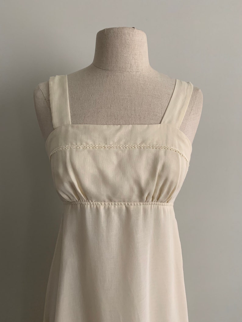 Romantic Cream 1970s long strappy dress with jacket image 3