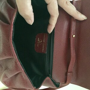 Vintage Valentino Garavani crossbody red leather bag with oxblood snake flap image 7