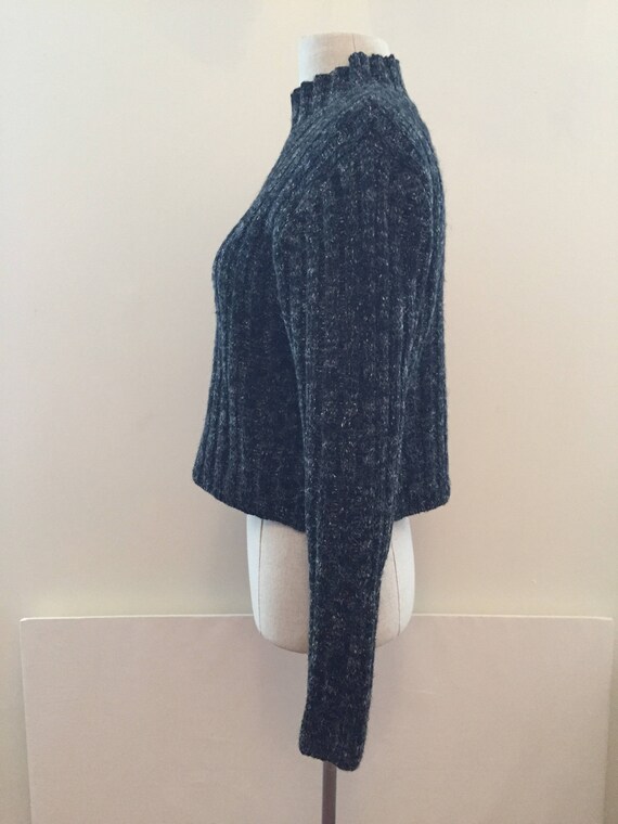 Nipon Studio mock turtle crop wide rib sweater ch… - image 4