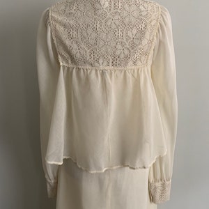 Romantic Cream 1970s long strappy dress with jacket image 9