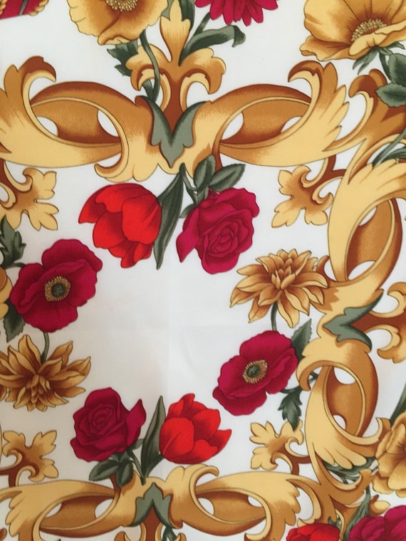 Beautiful floral silk scarf made in Germany - image 2