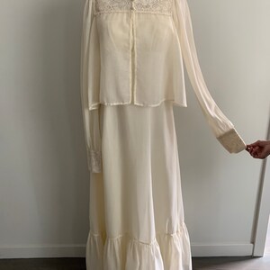 Romantic Cream 1970s long strappy dress with jacket image 5