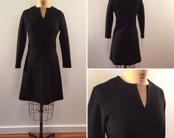 Bleeker Street stylish vintage black knit dress