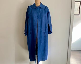 Givenchy-Nouvelle Boutique at Bergdorf Goodman Blue linen evening coat-size M