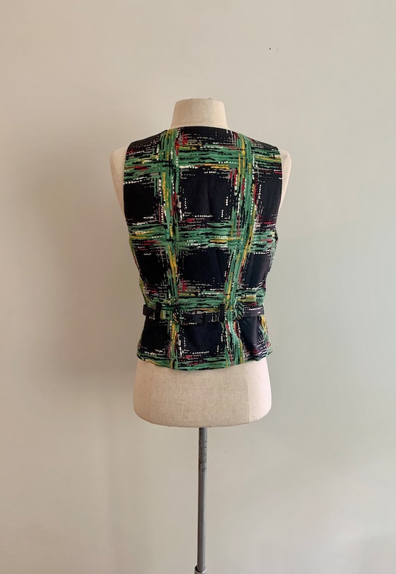 Todd Oldham vintage 90s plaid print vest-size S View 6