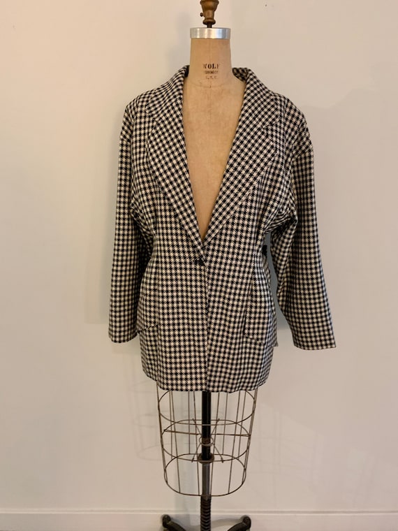 Ungaro solo donna vintage 1980s wool b/w houndsto… - image 2