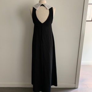 Junior Vogues 70s black disco maxi dress w/organza collar-Size XS/S image 7