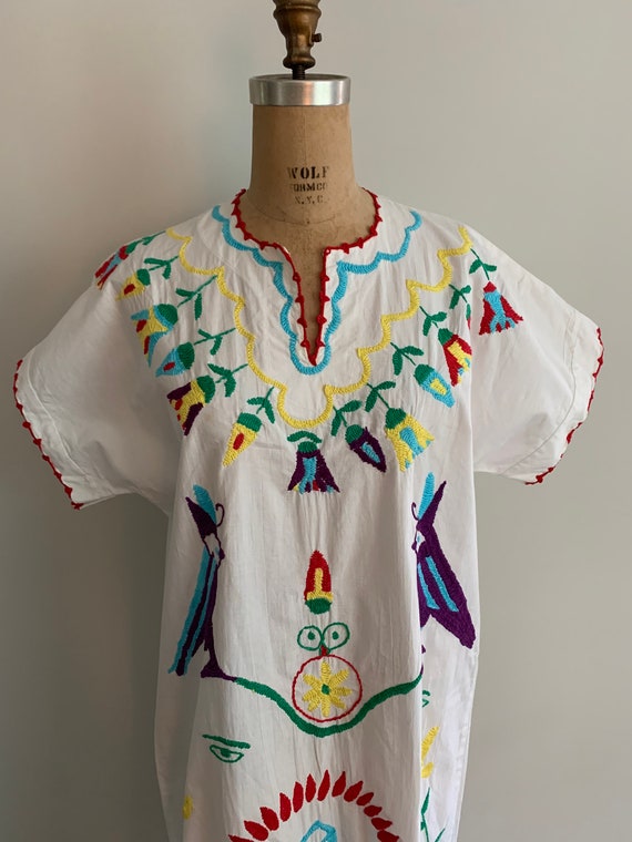 Beautifully embroidered mexican cotton shift dres… - image 3